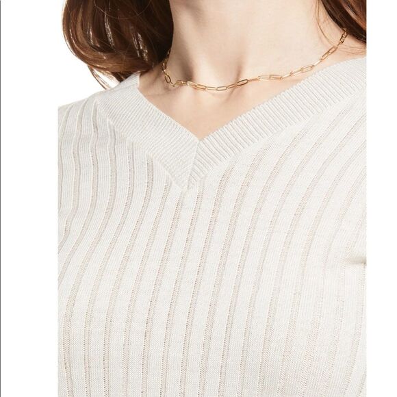 NEW BP Reagan Rib White Crop Sweater Womens Size XXS - Picture 6 of 10